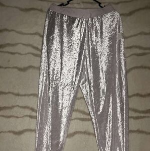 White Velour Nike joggers